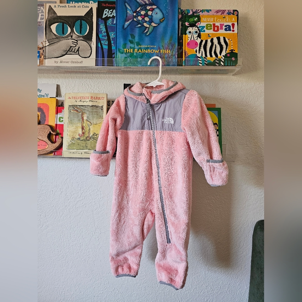 The North Face Pink Fleece Bunting Suit 6-12 mo